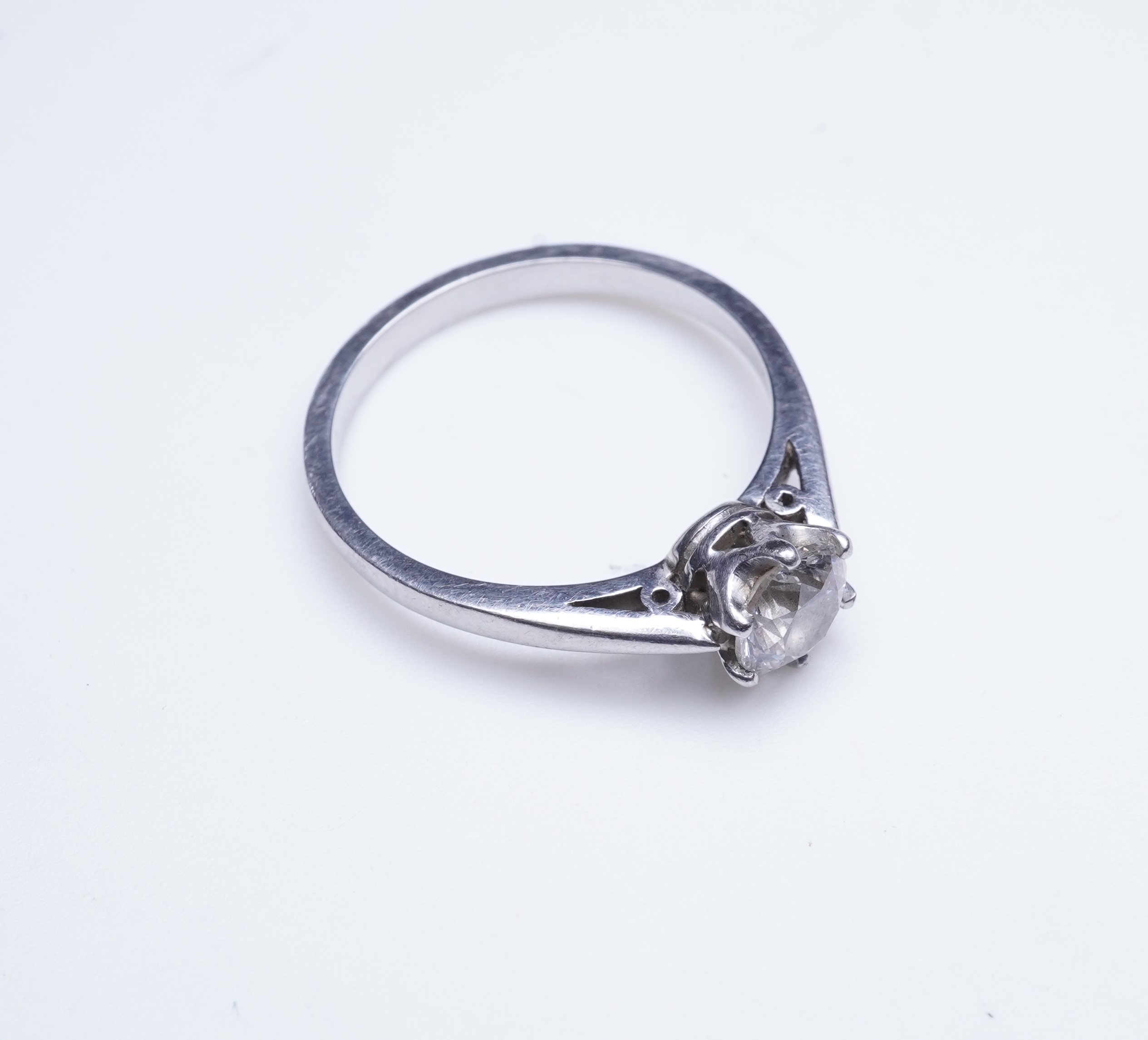 A diamond solitaire ring